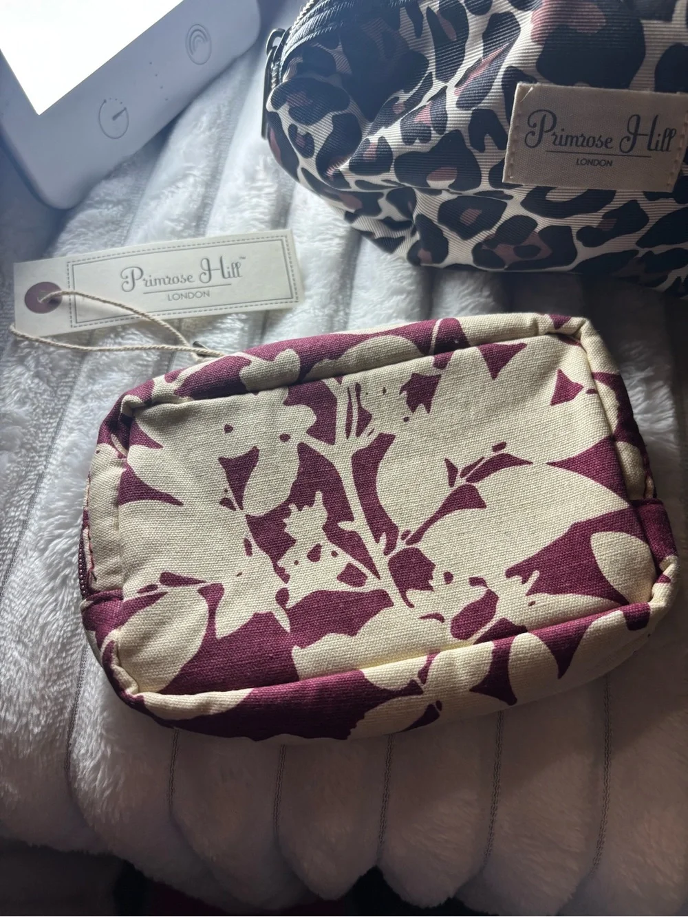 Primrose Hill London Floral Zip Clutch and Animal Print Pouch / Cosmetic Bag